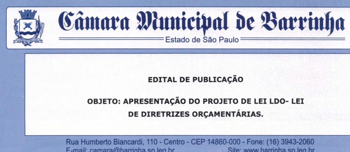 Edital de 3ª e 4ª Audiência Pública - Lei de Diretrizes Orçamentárias 2026