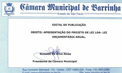 Edital de 5ª Audiência Pública - Lei Orçamentária 2026