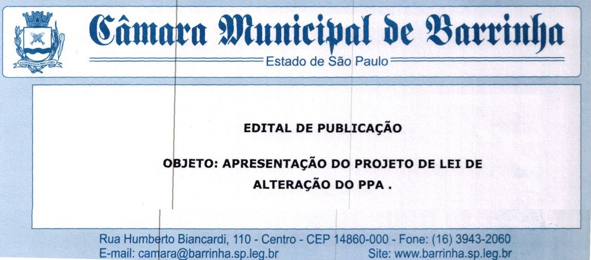 Edital de 6ª Audiência Pública - Lei Orçamentária 2026 e 7ª Audiência Pública - Alteração do PPA